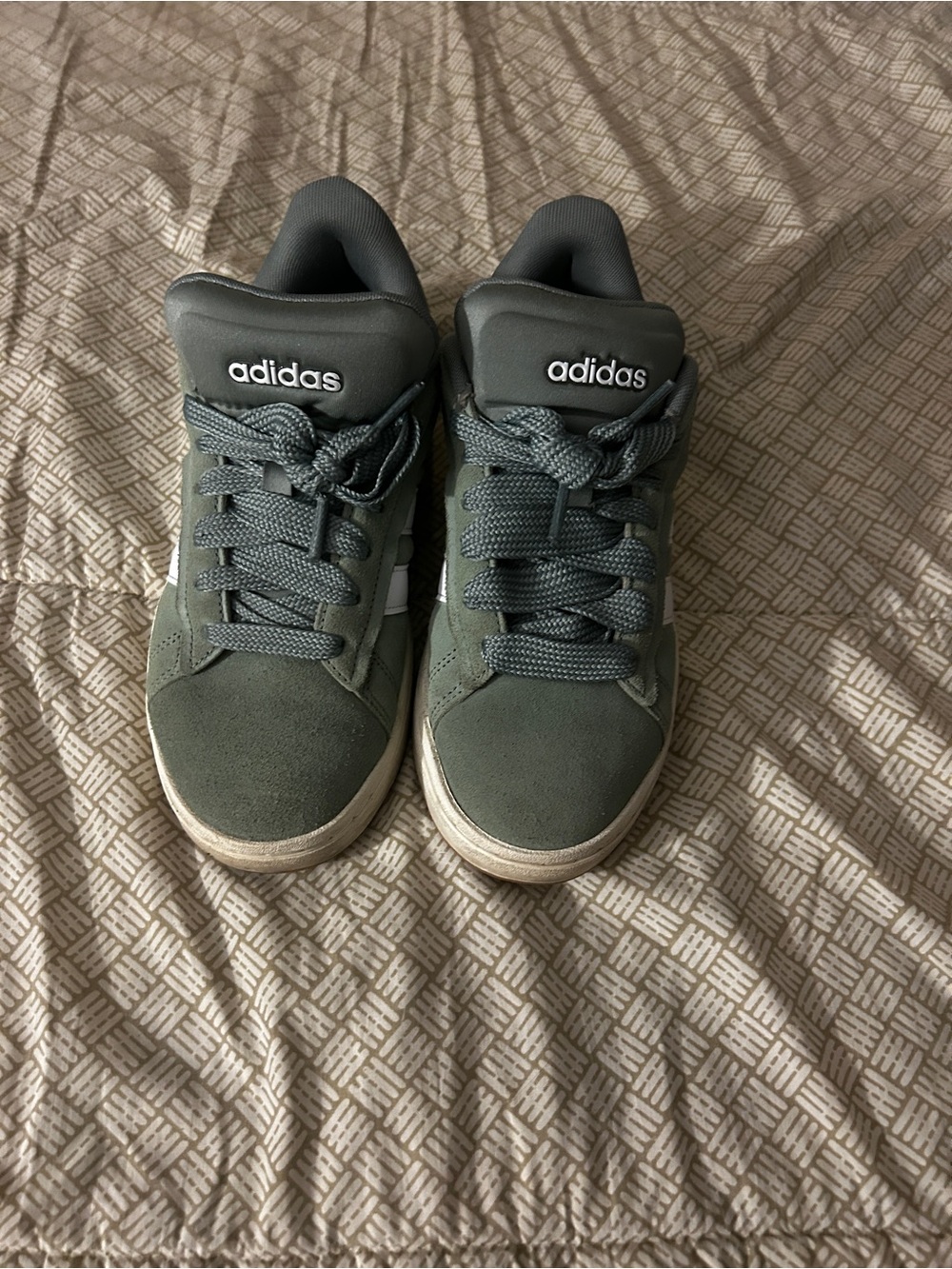 adidas Olive Green Suede Low-Top Sneakers